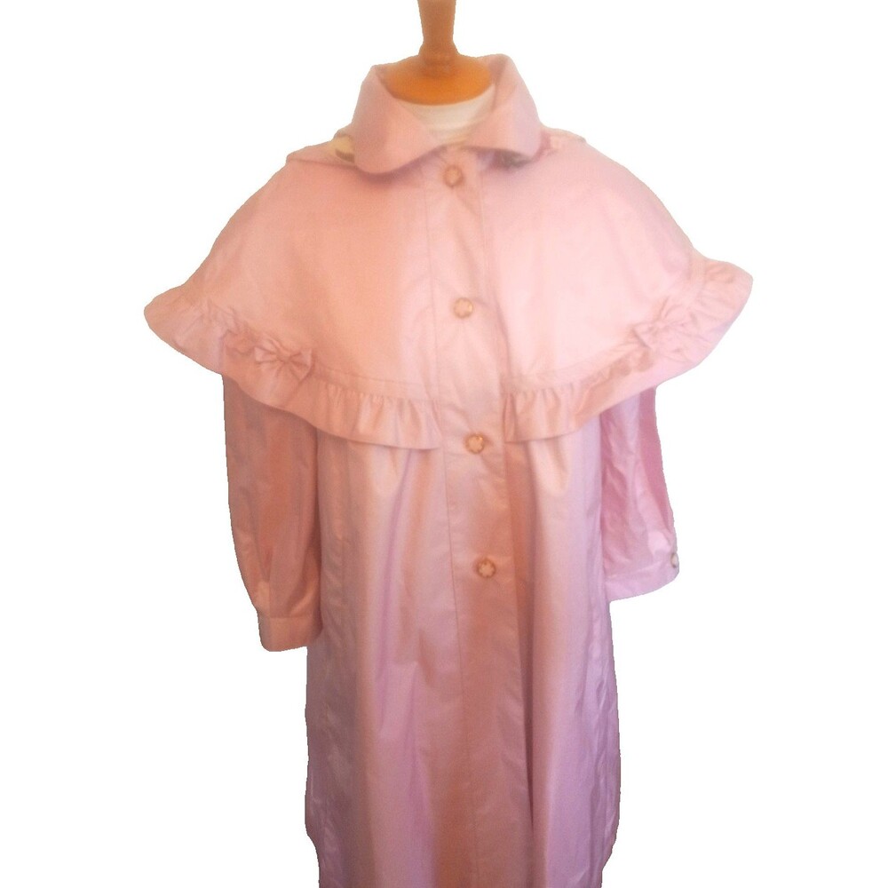 Rothschild Girls Hooded Pink Raincoat with cape collar Size 12